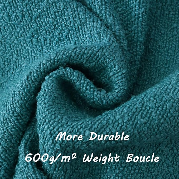 FUTEI Pack of 2 Teal Blue Decorative Throw Pillow Covers 20x20 Inch Soft Cozy Solid Boucle Textured Cushion Case,Modern Home Decor for Couch Bed Living Room
