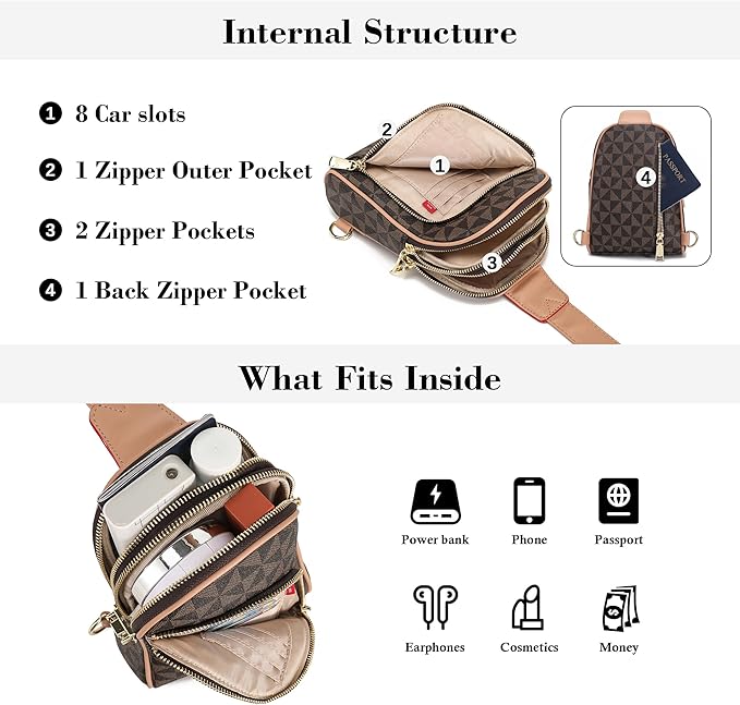 INICAT RFID Blocking Sling Bag Anti Theft Crossbody Bags Women Valentine's Day Gifts Travel Purses Vegan Leather