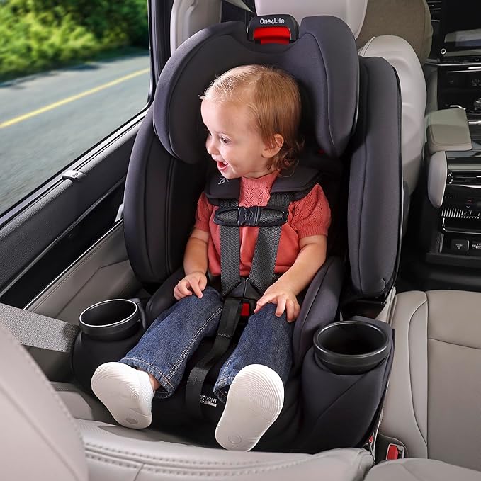 Britax One4Life All in One Convertible Car Seat, 3 in 1 Car Seat & Booster Seat with Easy ClickTight Installation, Extended Rear Facing Capacity, and Breathable SafeWash Fabrics —Raven Black