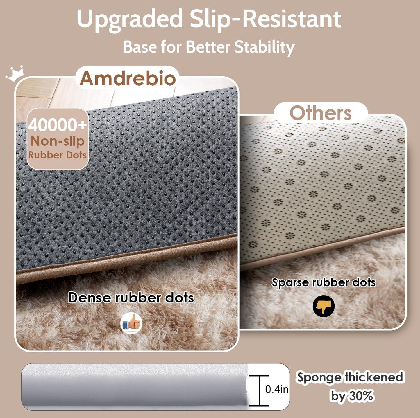 Amdrebio Tie-Dyed Beige Tan Rugs for Bedroom Living Room, Cute Fluffy Plush Neutral Area Rug 4x6 for Kids Room Decor Aesthetic, Soft Furry Fuzzy Shaggy Carpet for Baby Nursery Playroom Preppy Dorm