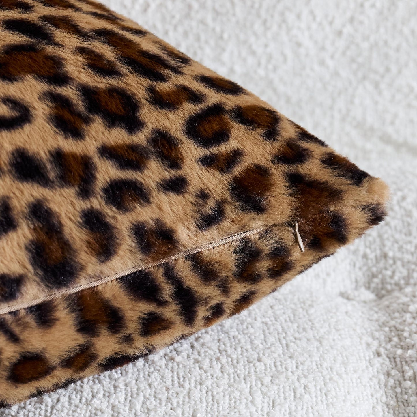 KINDREX Leopard Print Faux Fur Pillow Covers 18x18 Set of 2, Cloud-Like Soft & Fluffy Cheetah Cushion Cases, Eye-Catching Decor for Living Room Sofa Bedroom Decor