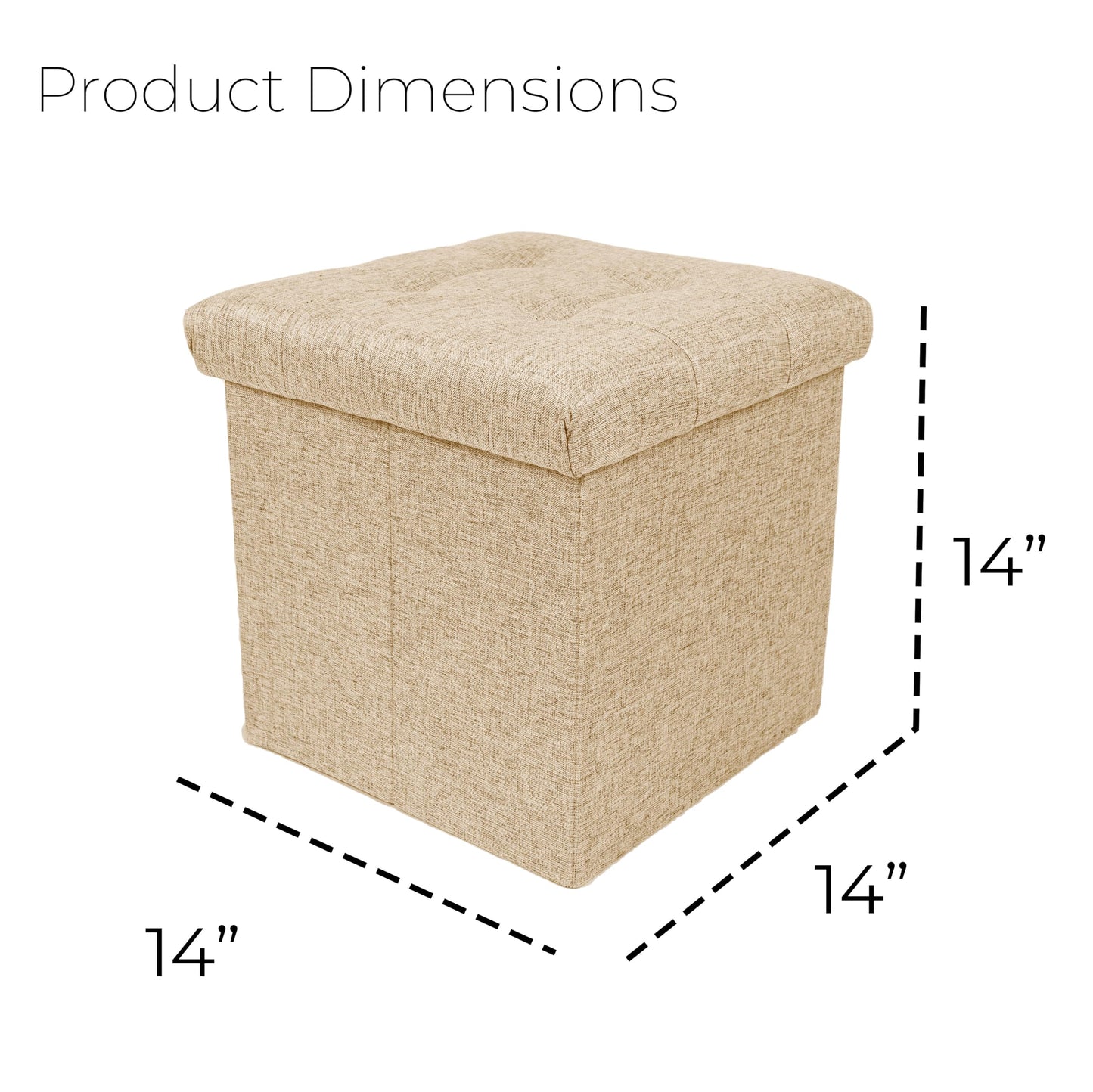 Casa Andrea Milano Folding Storage Ottoman Bench, Storage Chest, Foot Rest Stool with Padded Seat, Bedroom Bench with Storage, 15 Inche, Pack of 2