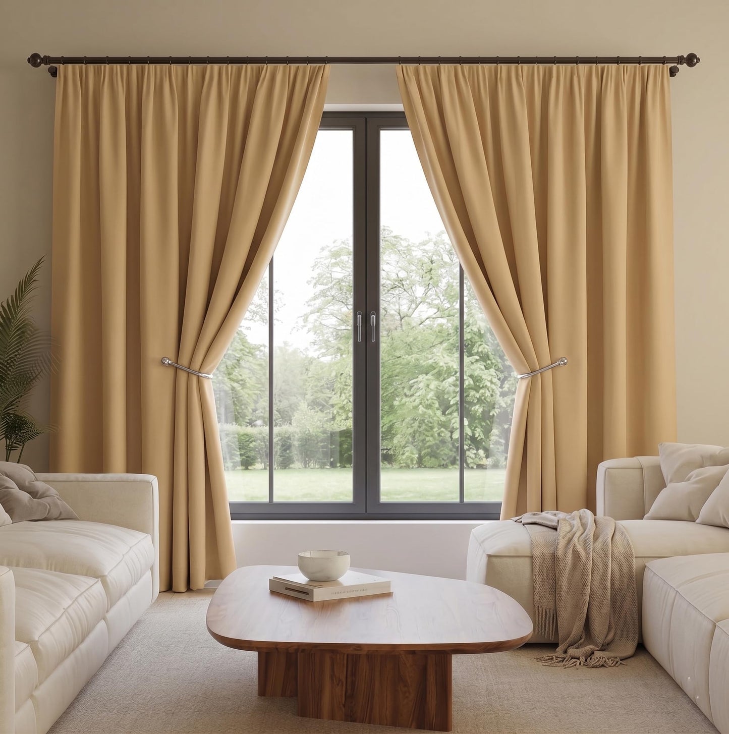 Candy Cottons Blackout Curtains for Bedroom and Living Room, Bedroom Decor, Black Liner for 100% Blackout, Thermal Insulated, Built with Stainless Steel Grommet, Easy Installation, Grey, 52x54