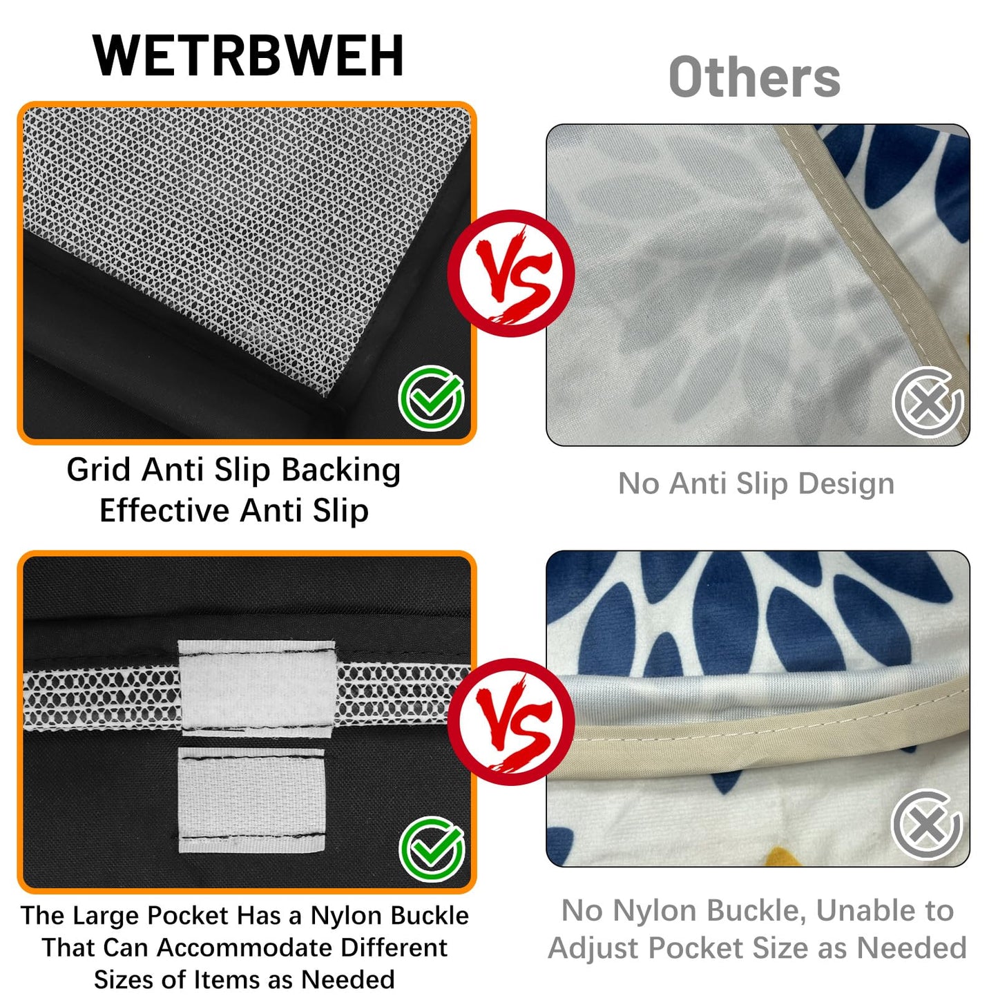WETRBWEH Non-slip Couch Organizer Armchair Caddy, Oxford TV Remote Control Holder Bedside Caddy with 5 Pockets for Key Glasses Phone Magazine Holders.