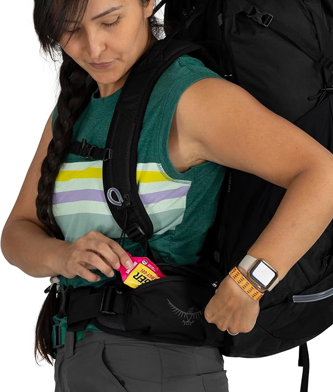 Osprey Tempest 44L Women's Lightweight Hiking Backpack - Daypack for Travel & Camping, Red Pampas/Coal Grey, M/L