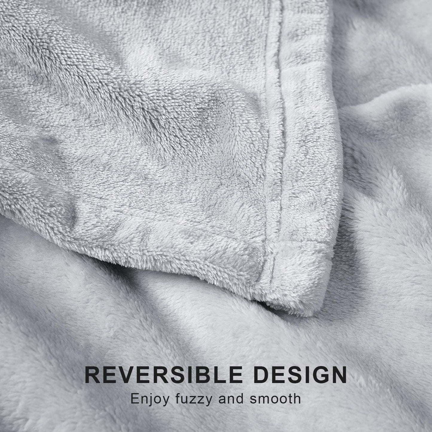 Hansleep Fleece Light Grey Full Blanket, Super Soft Flannel Fuzzy Plush Cozy Blanket for All Seasons, Light Grey, Full 84x90 Inches