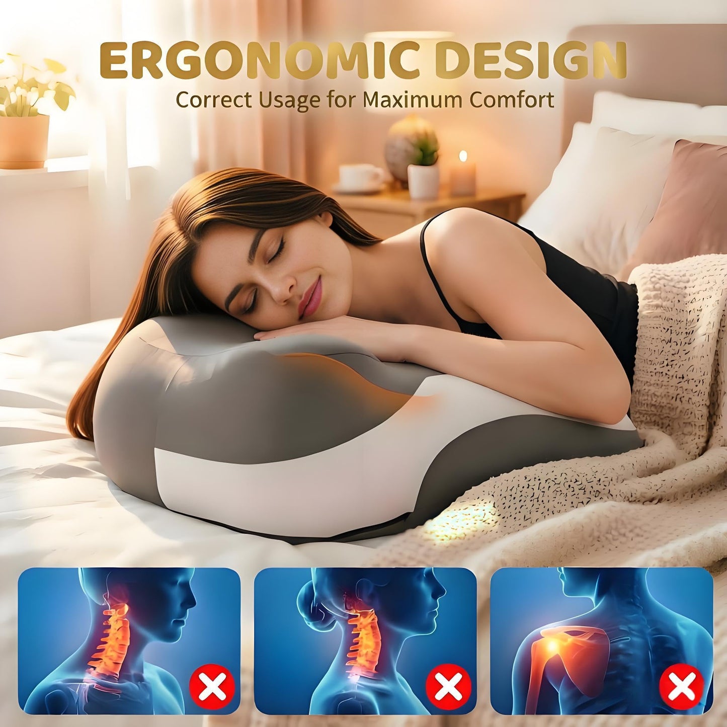 Aevixen 27° Wedge Pillow for Sleeping - Orthopedic Bed Wedge for Acid Reflux, GERD, Back & Neck Pain Relief - High Density Memory Foam with Washable Cover for Reading & Post Surgery Recovery