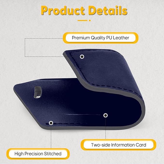 Travelambo 16 Pack Luggage Tags Faux Leather for Suitcases Travel Bag Labels with Protection Cover ID (Deep Blue)