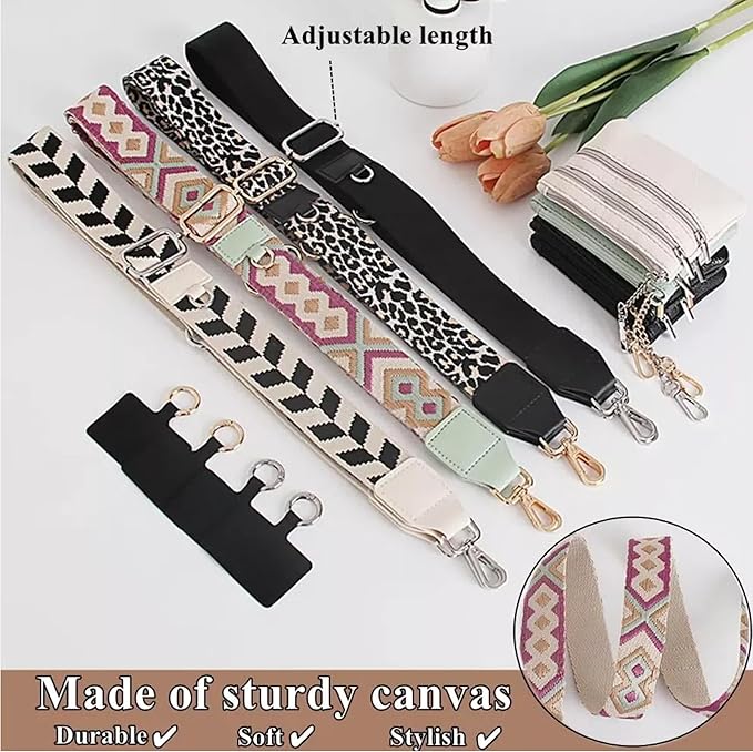 Crossbody Body Phone Holder for Women, New Phone Strap with Zippered Pouch, Adjustable Crossbody Strap (Leopard)