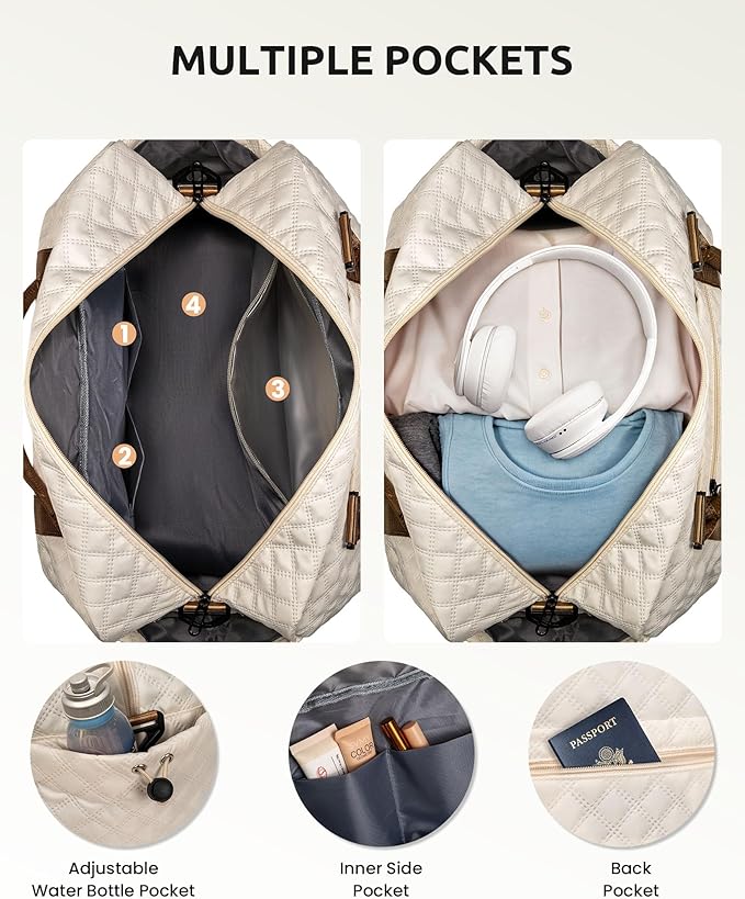 Vogewood Birthday Gifts for Women-Initial Duffle Bag with Shoe Compartment, Personalized Weekender, Monogram Overnight, Letter Travel Bag with Makeup, Friend Wife Birthday Gift (Letter C)