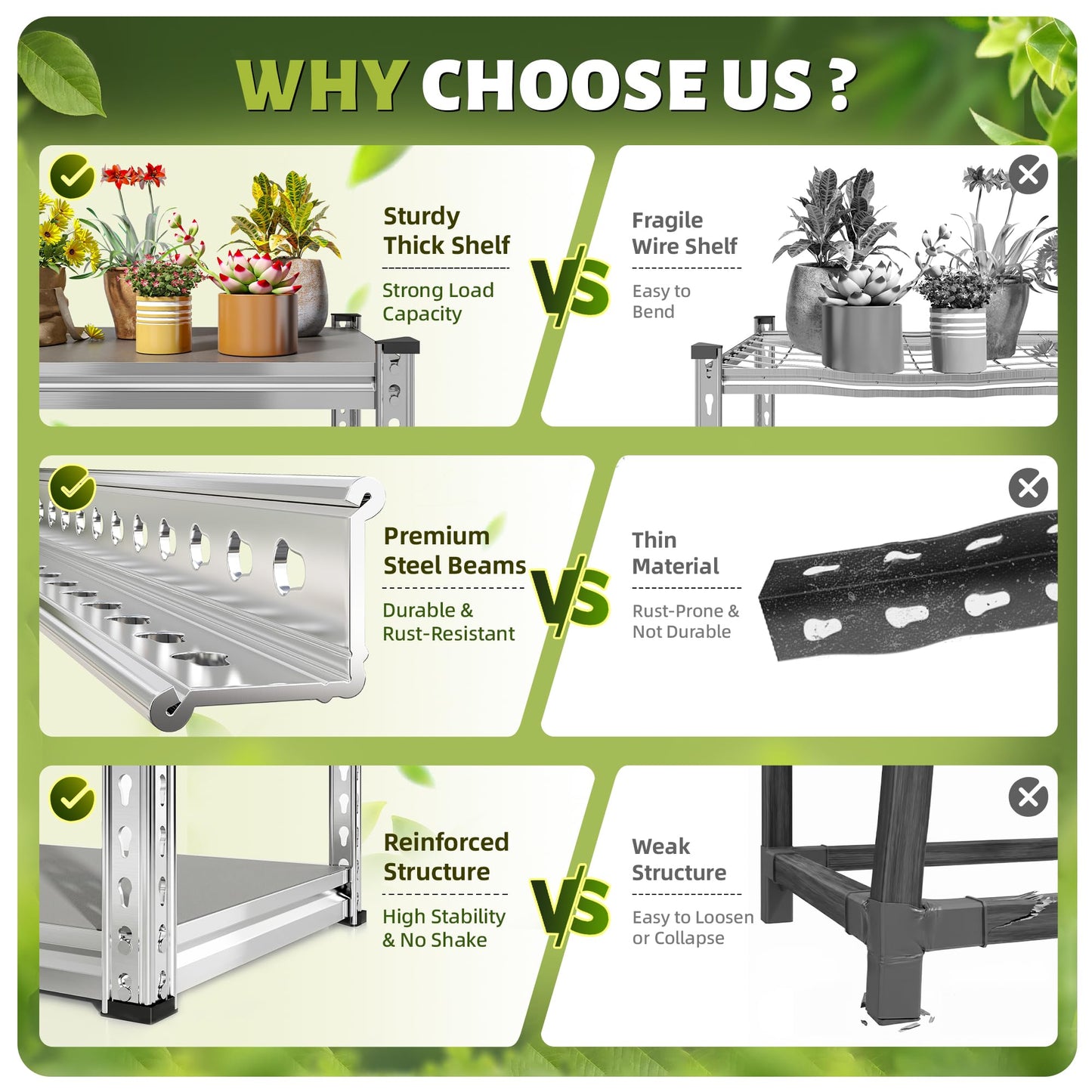 REIBII 72" H Waterproof Plant Stand with PP Board for Gardening Enthusiasts