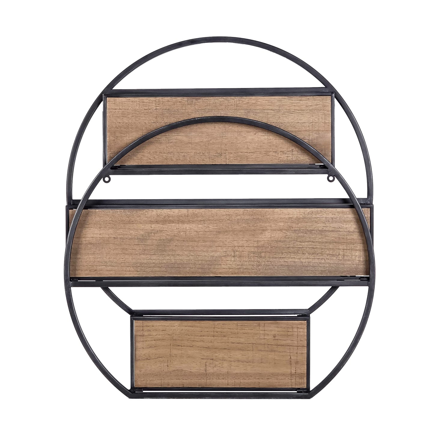 Synovana 3 Tier Industrial Style Foldable Semi-Circle Shaped Wall Shelves
