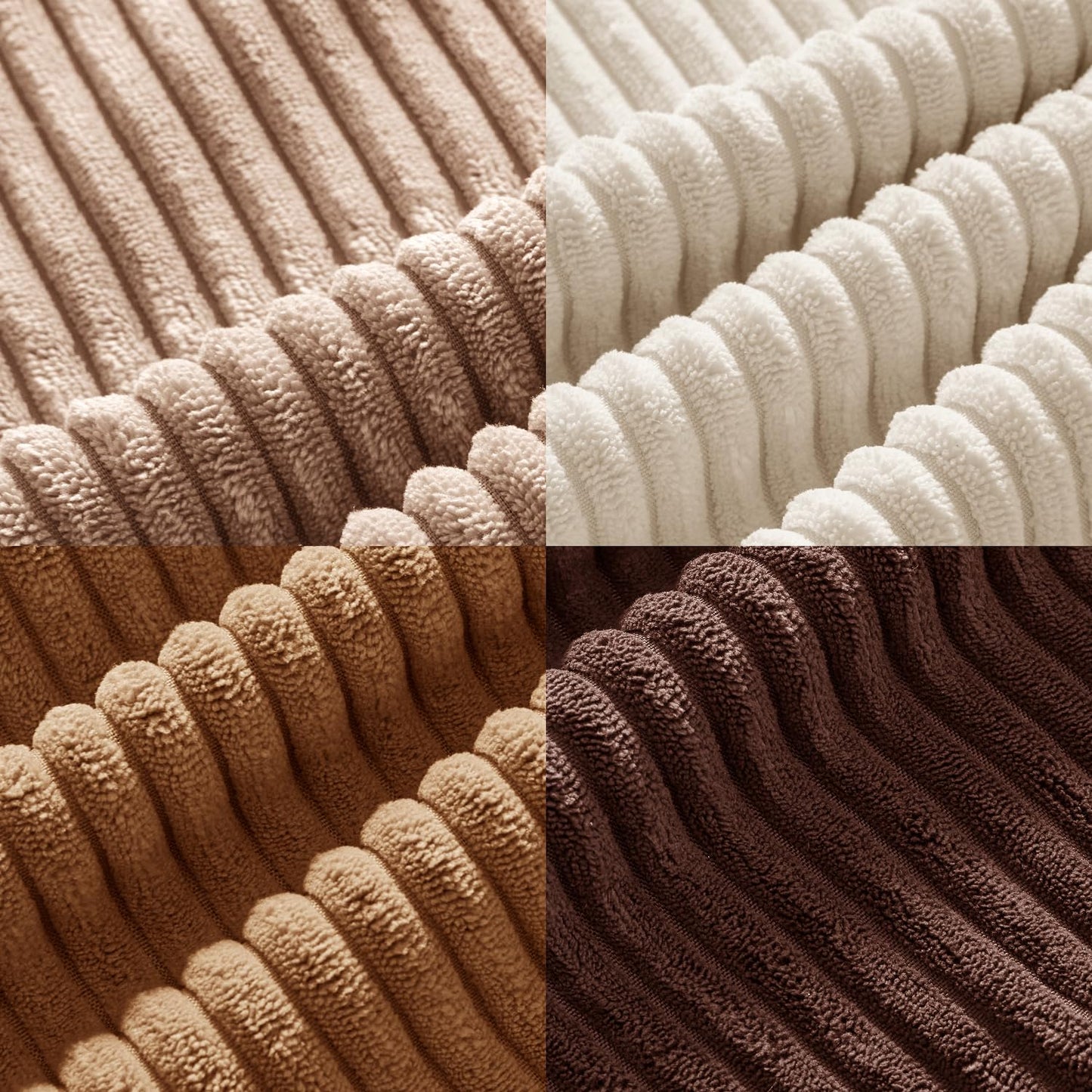 ANRODUO Pack of 4 Decorative Throw Pillows for Couch Gold Brown 18x18 Inch Boho Cozy Soft Corduroy Cushion Covers Farmhouse Accent Pillowcases for Mid Century Summer Home Decor Sofa Bed Living Room