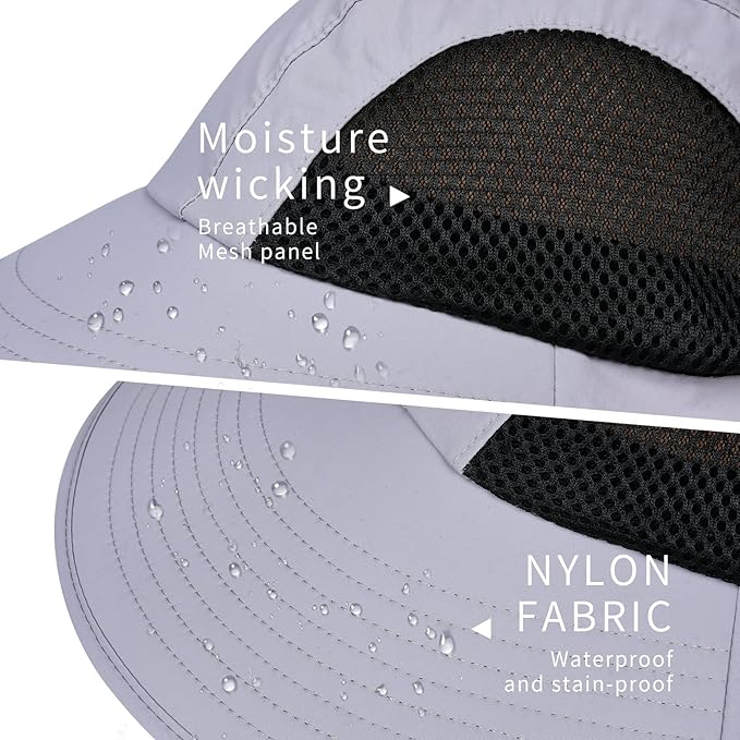 Sun Hat for Men Women with Neck Flap,UPF 50+ UV Protective Hiking Fishing Hats,Wide Brim Sun Hat for Women&Men