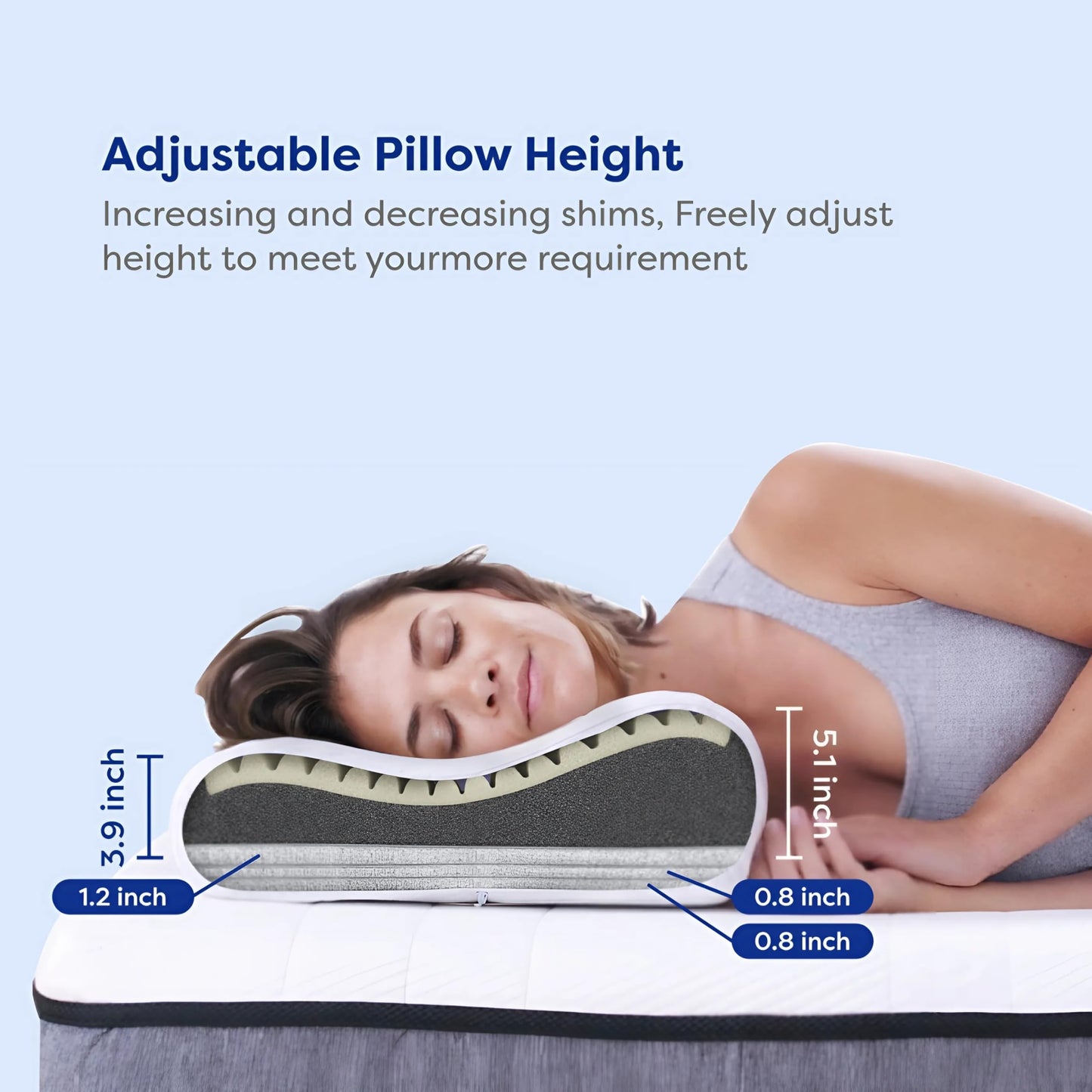 Ecosa® Pillow | Supreme Comfort & Support | #1 Pillow for Comfort | Adjustable Height | Best for All Sleep Positions | Machine Washable Cover | 100 Night Sleep Trial