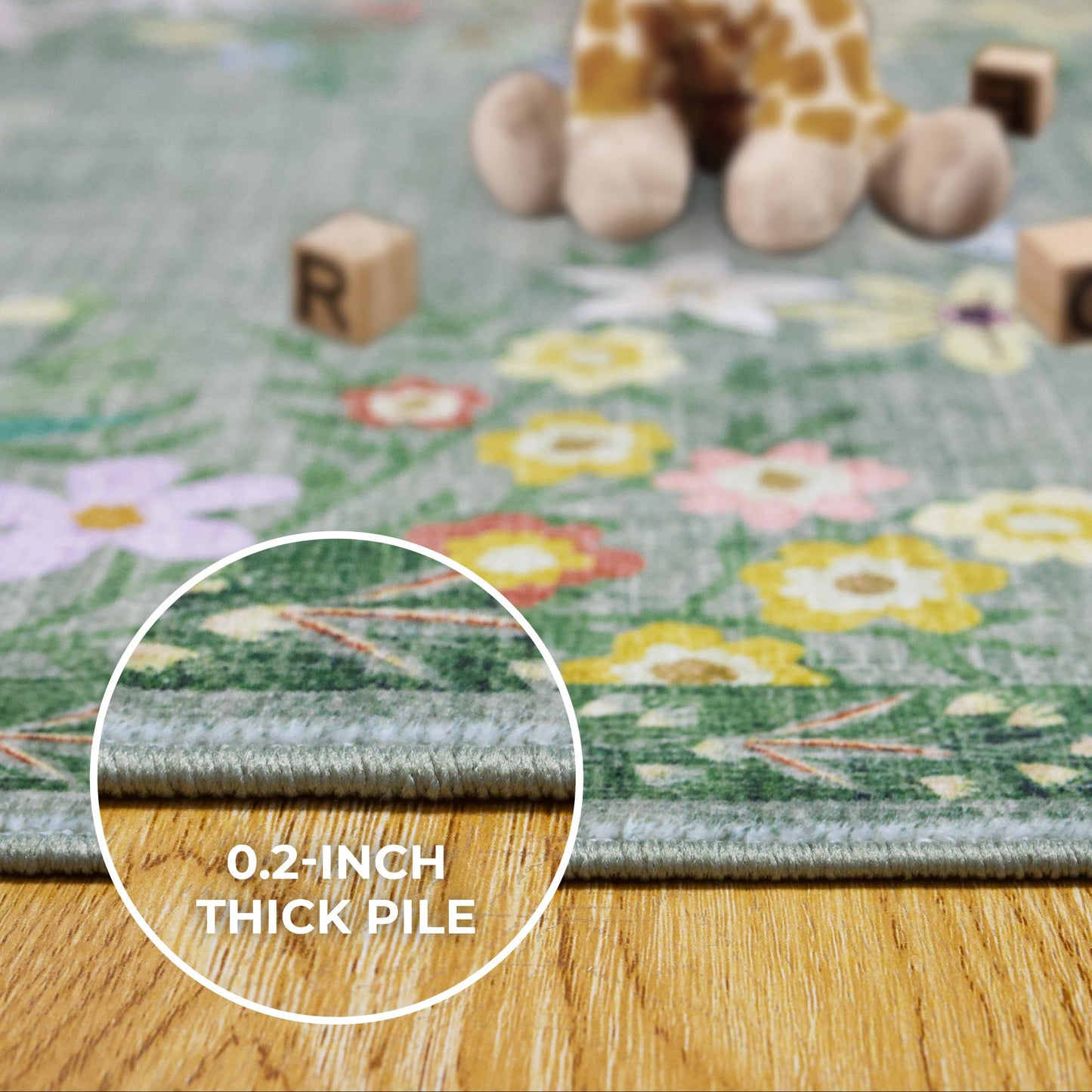 KUEAO Area Rugs 8x10 Rugs for Living Room, Machine Washable Green Rugs for Bedroom Large Area Rug Living Room Rug Non Slip Rug Carpet for Dining Nursery