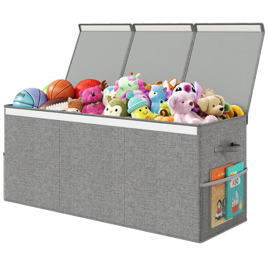 Fineonly Extra Large Toy Box Chest with Lid, Kids Toy Storage Organizer for Boys Girls, Big Toy Bin Basket Extra Large Toy Storage Box for Living Room Playroom Nursery (40" x14" x16")