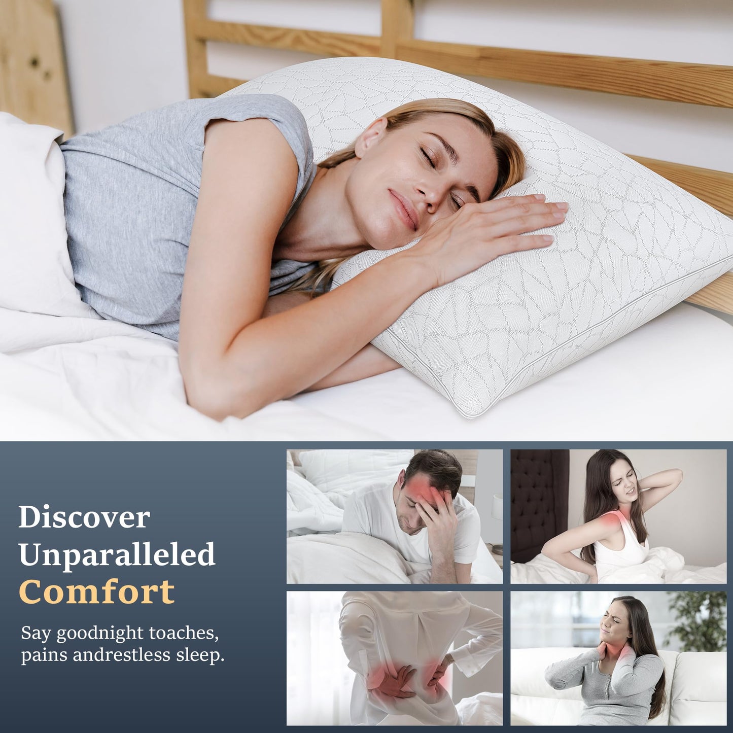 COZSINOOR King Size Bed Pillows - Breathable Premium Down Alternative Pillows Set of 2 for Side, Back, and Stomach Sleepers Cooling Hotel Quality Fluffy Soft Microfiber Fill Skin-Friendly