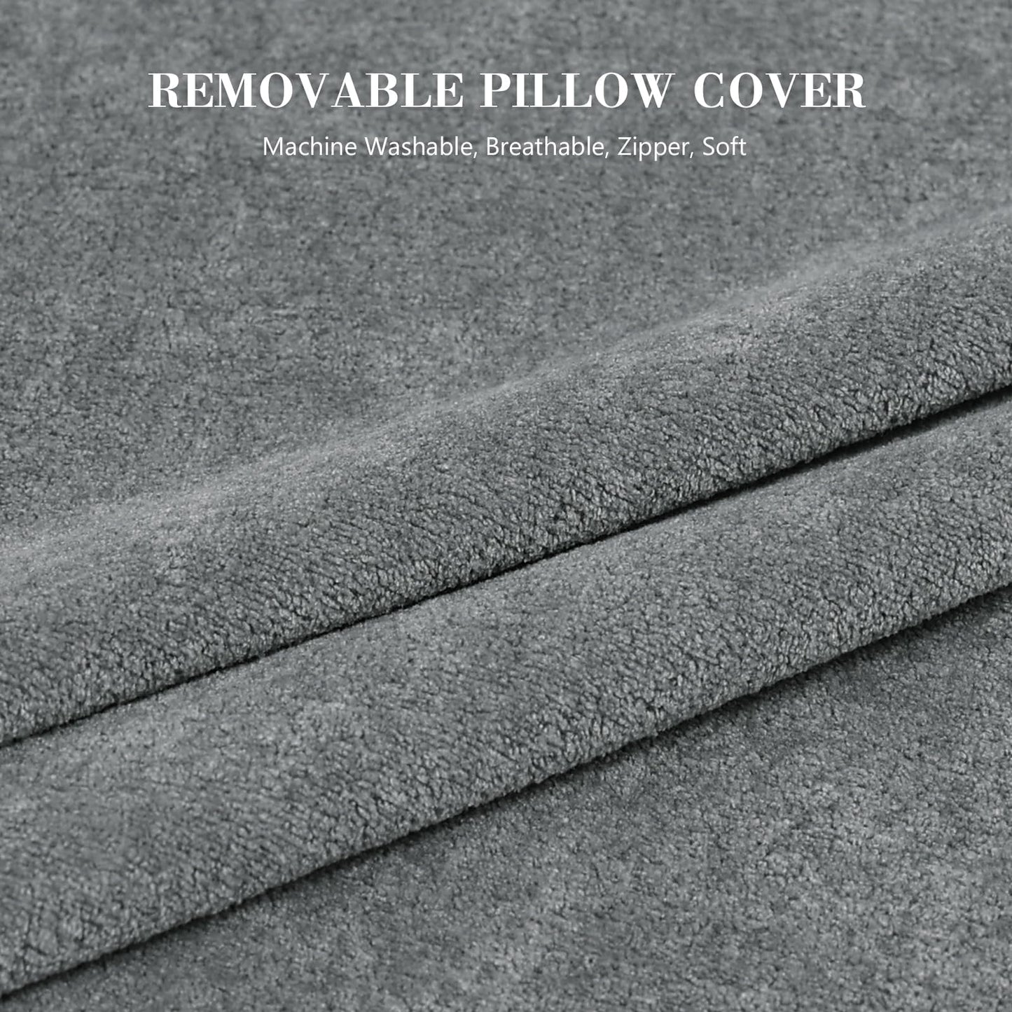 TANYOO Reading Pillow for Sitting Up in Bed Backrest Pillow with Armrests, Headrest and Side Pockets Dual Layer Back Support for Bed and Sofa Ideal for Adults Watching TV, Gaming, Recovery Dark Grey