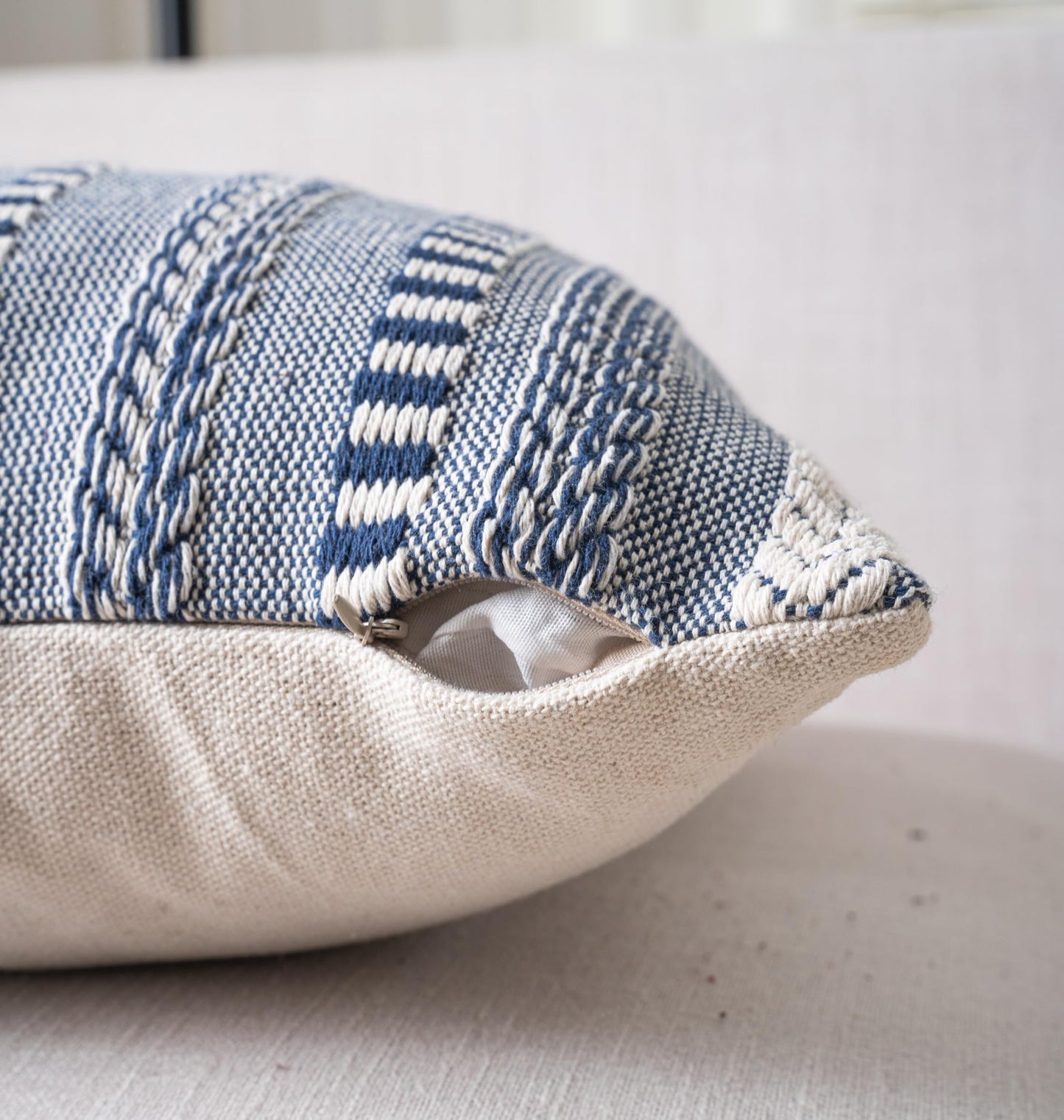 Cethom Boho Throw Pillow Covers 12x20 Inch Set of 2, Farmhouse Decorative Couch Pillow Cases, Navy Blue Accent Pillows of Bed, Sofa Bedroom Living Room Home Decor Cushion Cover