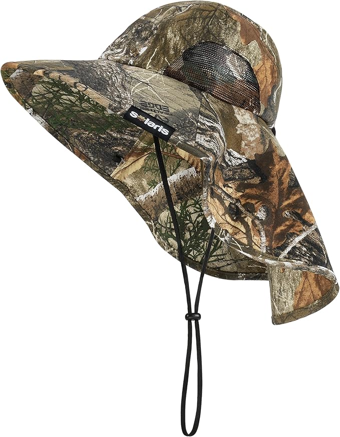 Solaris Sun Hat with Neck Flap, UPF 50 Sun Protection Lightweight Sun Cap for Men Women, Wide Brim Hat for Fishing Hiking