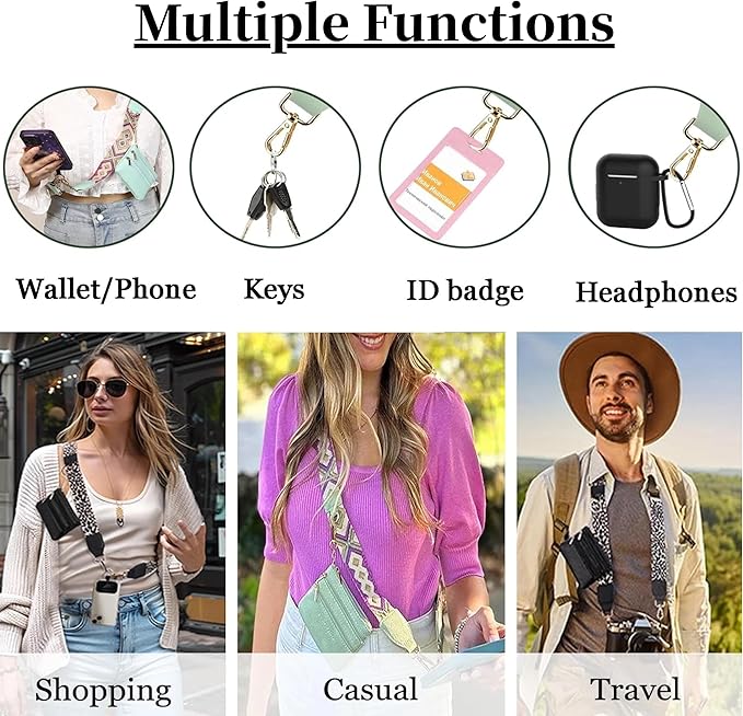 Crossbody Body Phone Holder for Women, New Phone Strap with Zippered Pouch, Adjustable Crossbody Strap (Dark brown)