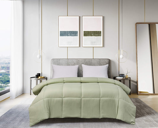 Blue Ridge Home Fashions Microfiber Duvet Insert Comforter Bed Set, King, Sage