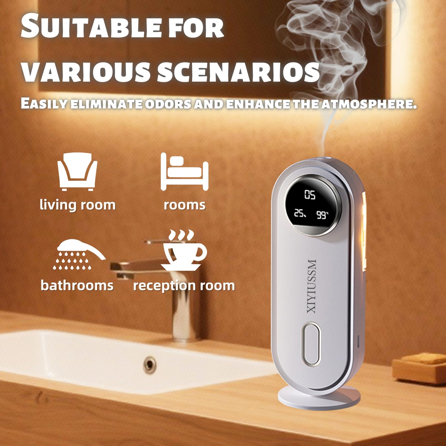 XIYIUSSM Waterless Essential Oil Diffuser for Home and Car Portable Aromatherapy Diffuser with 7 Mist Modes 1800mAh Rechargeable Battery Operated Scent Diffuser for Large Room Bedroom Office Bathroom