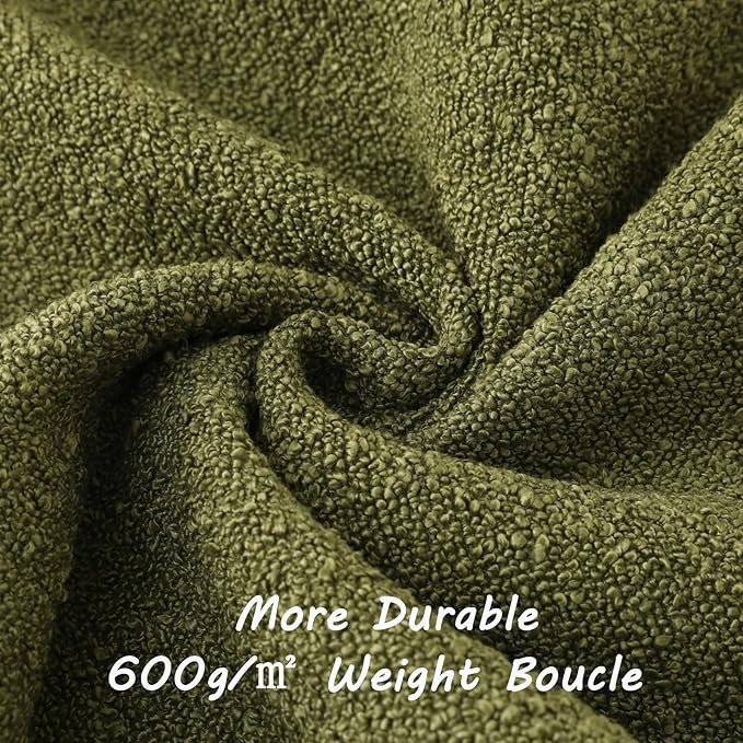 FUTEI Pack of 2 Moss Green Decorative Throw Pillow Covers 16x16 Inch Soft Cozy Solid Boucle Textured Cushion Case,Modern Home Decor for Couch Bed Living Room