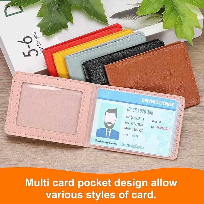 HARFINGTON Car Registration and Insurance Holder PU Leather Vehicle Glove Box Organizer Storage Accessories Car ID Holder with 4 Pockets for License ID Card Bank Card Documents, Yellow