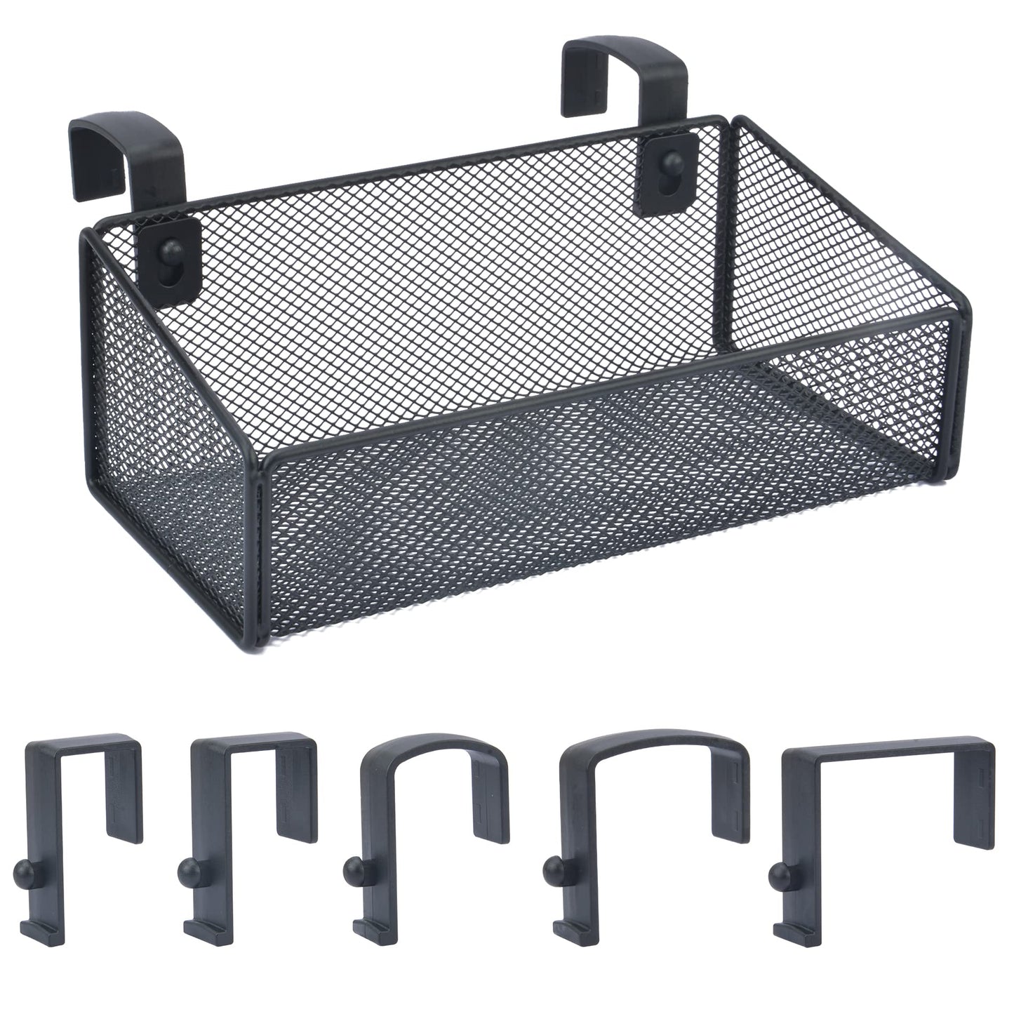 MATIMASU Bedside Caddy Hanging Storage Basket Beside Shelf Metal Organizer for Collage Dorm Bunk Bed,Hospital Bed,Baby Bed - Bedroom Essentials for Magazine,Remote Control,Phone,Drinks (Black)