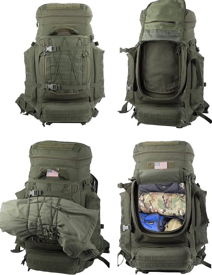 XMILPAX Large Internal Frame Backpack Tactical MOLLE Pack for Camping Backpacking Hunting Bushcraft Adventure 70L…
