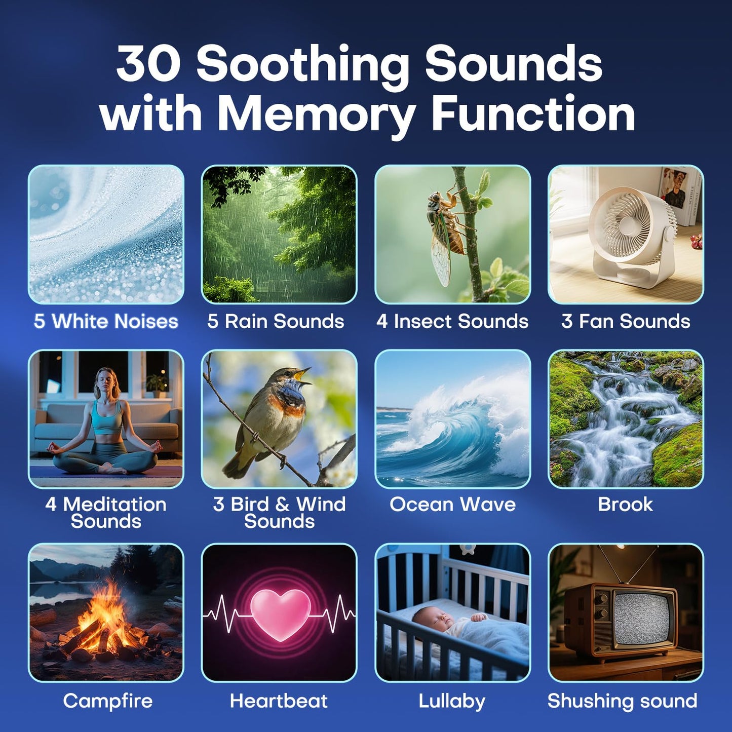 Sound Machine Light Projector, 30 Sleep Sounds for Baby , Bluetooth Speaker