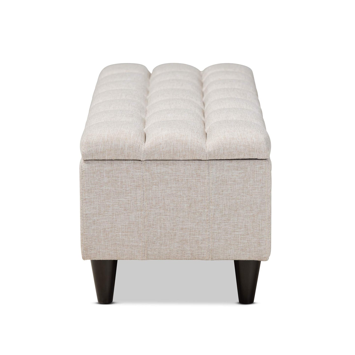 Baxton Studio Ottomans, Beige/Dark Brown