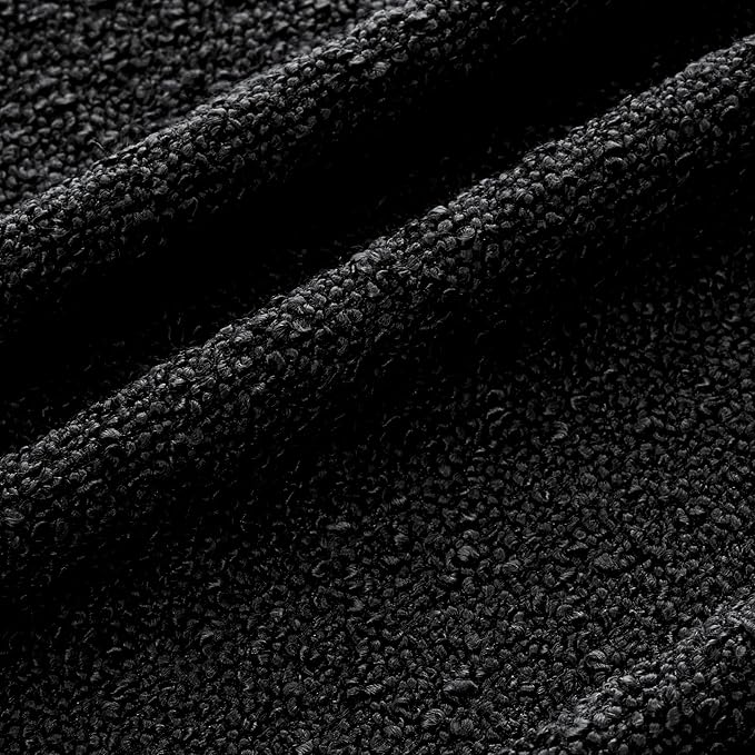 Mixhug Decorative Boucle Throw Pillow Covers, Black, 12 x 20 Inches, Pack of 2 - Textured Boho Pillow Covers for Couch and Bed