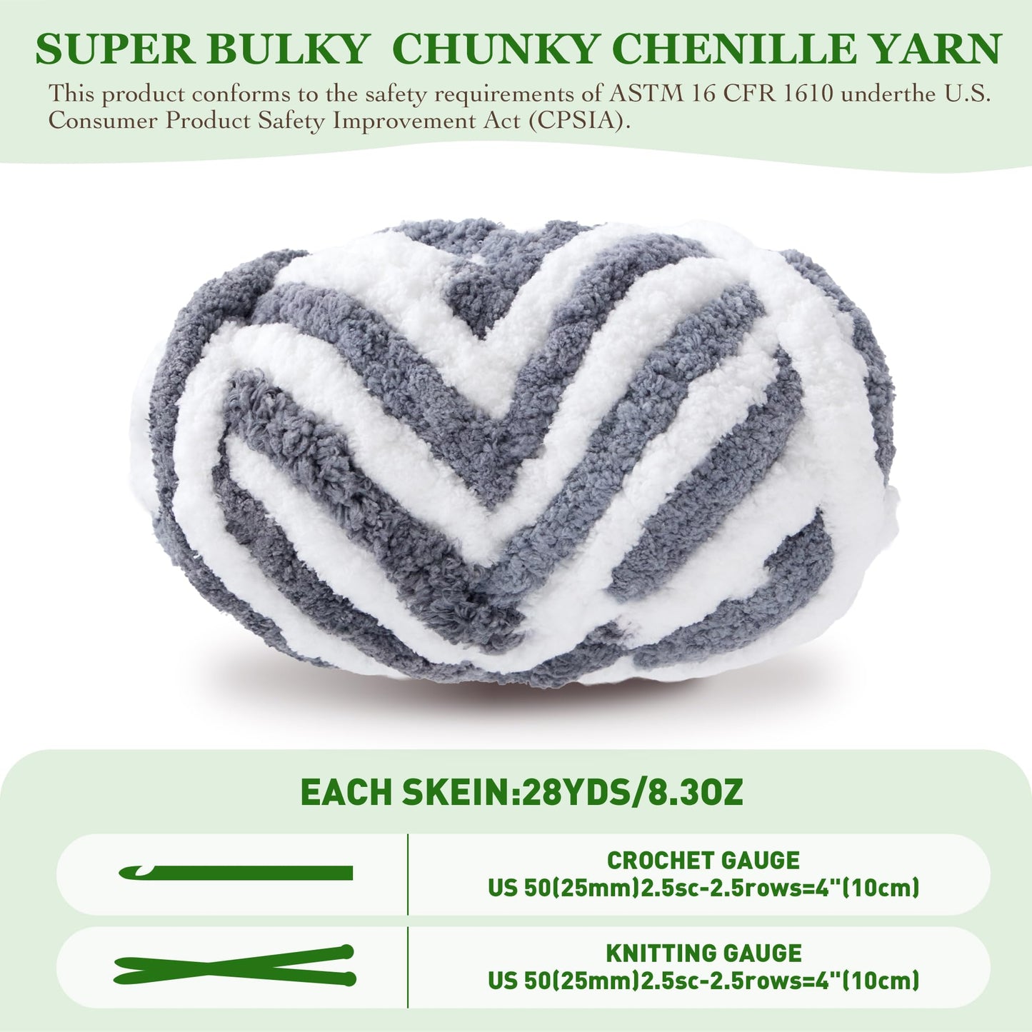 Bulky Chunky Yarn for Hand Knitting Blanket – #10 Jumbo Knitting Yarn, 1 Inch Thick Chenille Jumbo Yarn, No Knots Soft Machine Washable, Super Bulky Yarn 4 Pack for Crochet, Arm Knitting & Crafts