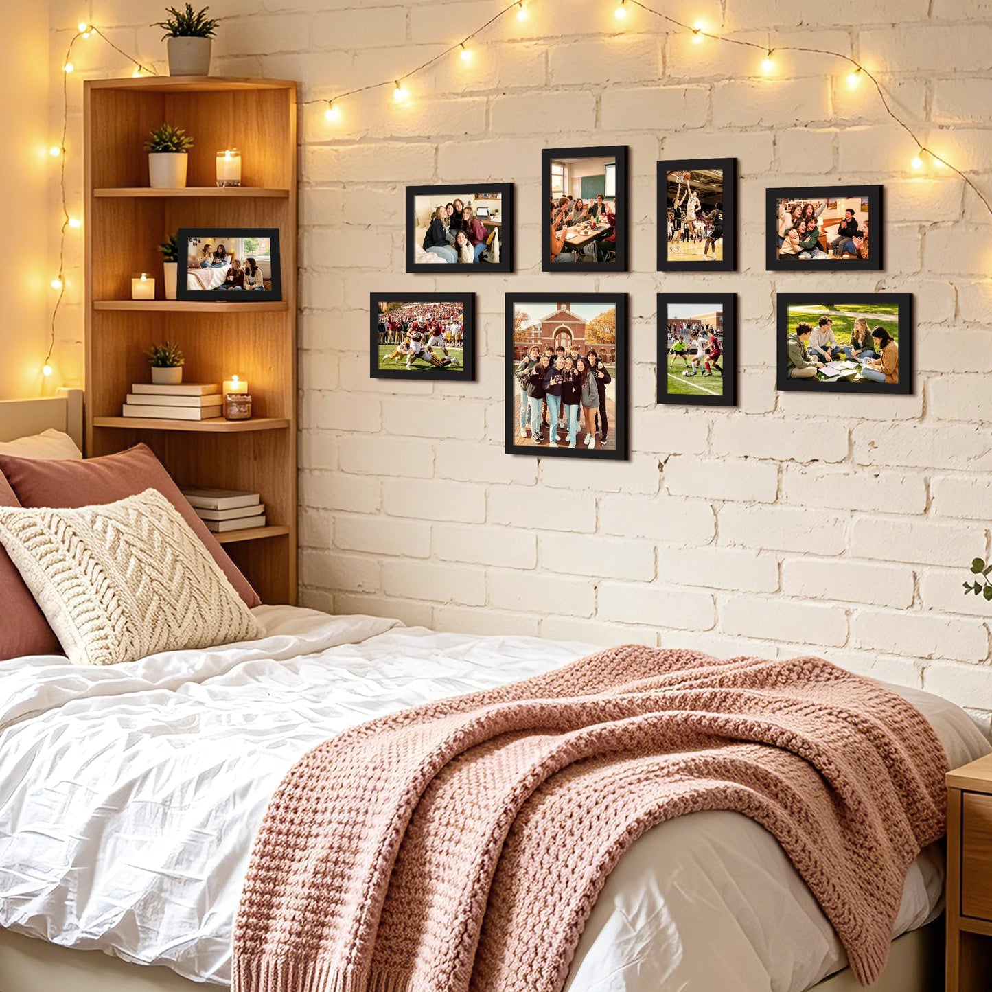 upsimples 10 Pack Picture Frames Collage Wall Decor for Mounting or Tabletop Display, Photo Gallery Frame Set for Family, Multi Sizes Including 8x10, 5x7, 4x6, Black