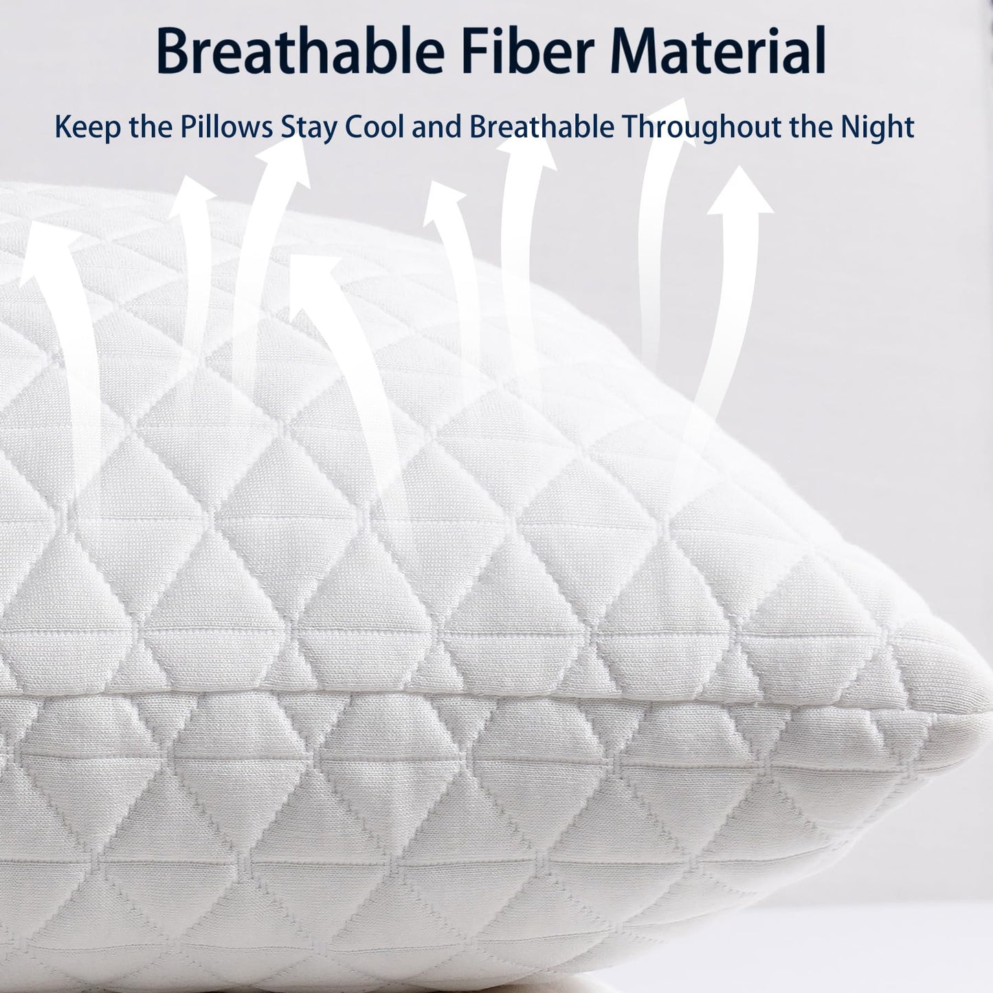 KEYOOHOME Shredded Memory Foam Pillows for Sleeping,Bed Pillows Queen Size Set of 2 Pack Cooling Adjustable,Good for Side and Back Sleeper with Washable Removable Cover