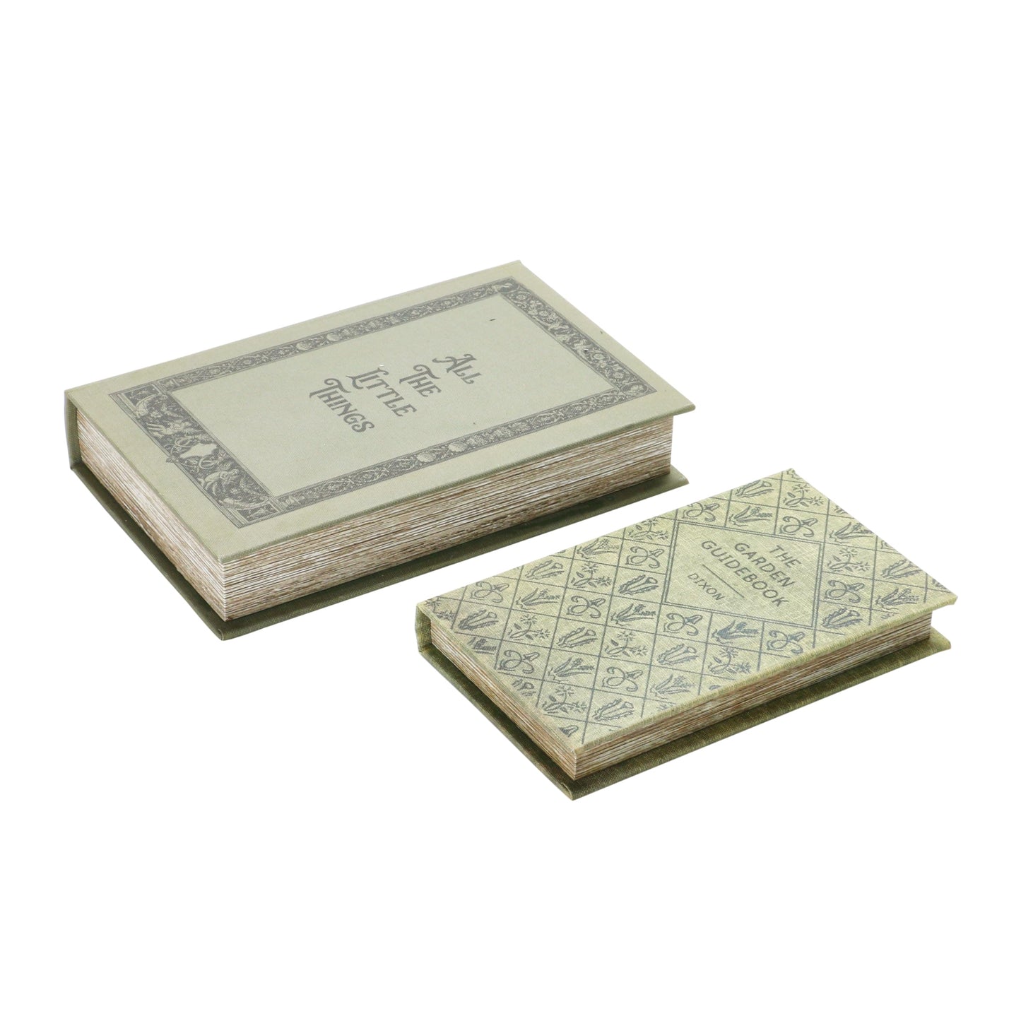 Creative Co-Op MDF & Canvas Book Storage Boxes, Set of 2 All The Little Things