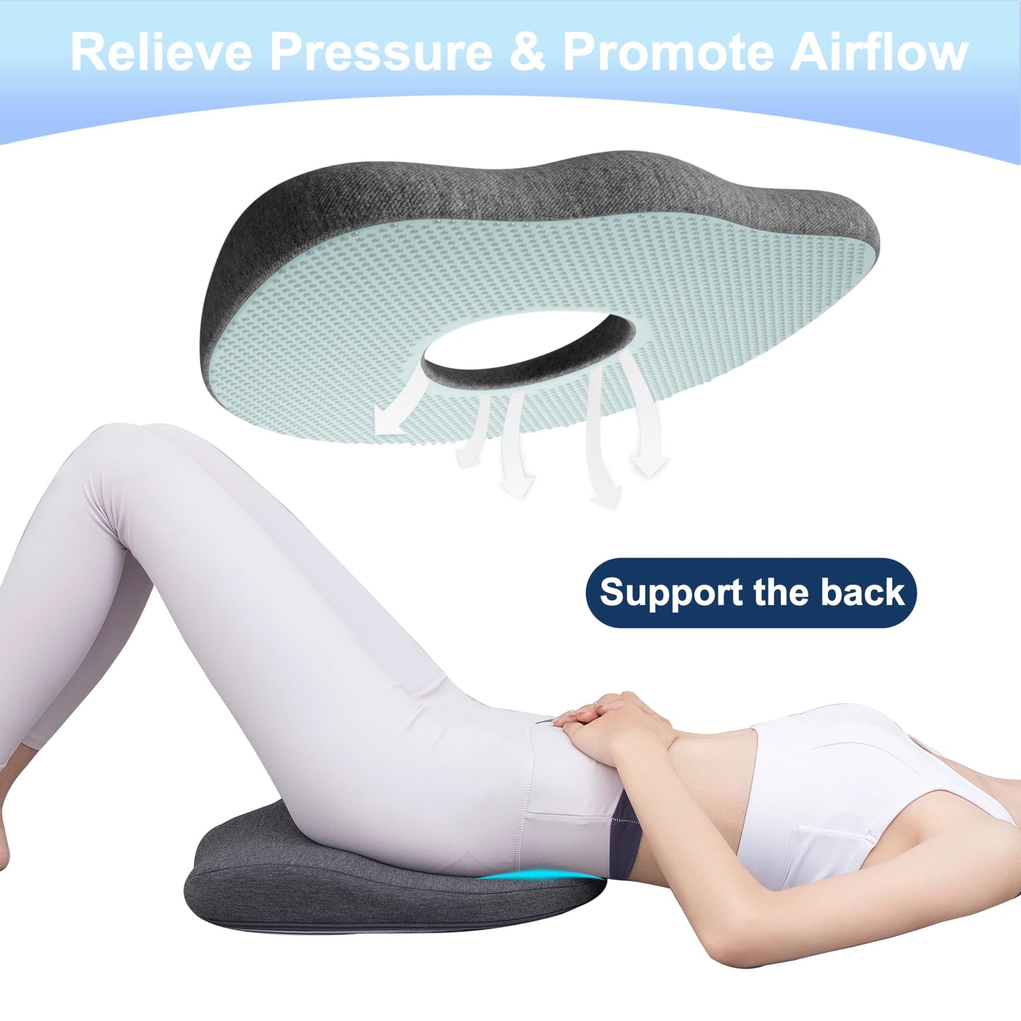 galactruly Bed Sore Cushions for Butt, Bedsore Pressure Relief Pillow for Sleeping and Sitting, Donut Pillow for Tailbone Pain, O Shaped Opening Butt Pillows for Sitting Tailbone