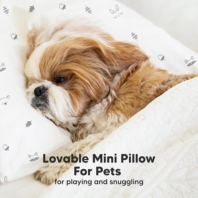 Mini Toddler Pillow with Pillowcase - 9x13 My Little Dreamy Travel Kids Pillow for Sleeping, Toddler Bed, Small, Tiny, Organic Cotton Pillowcase, Soft & Breathable, Kids 2-4 Years Old (KeaFriends)