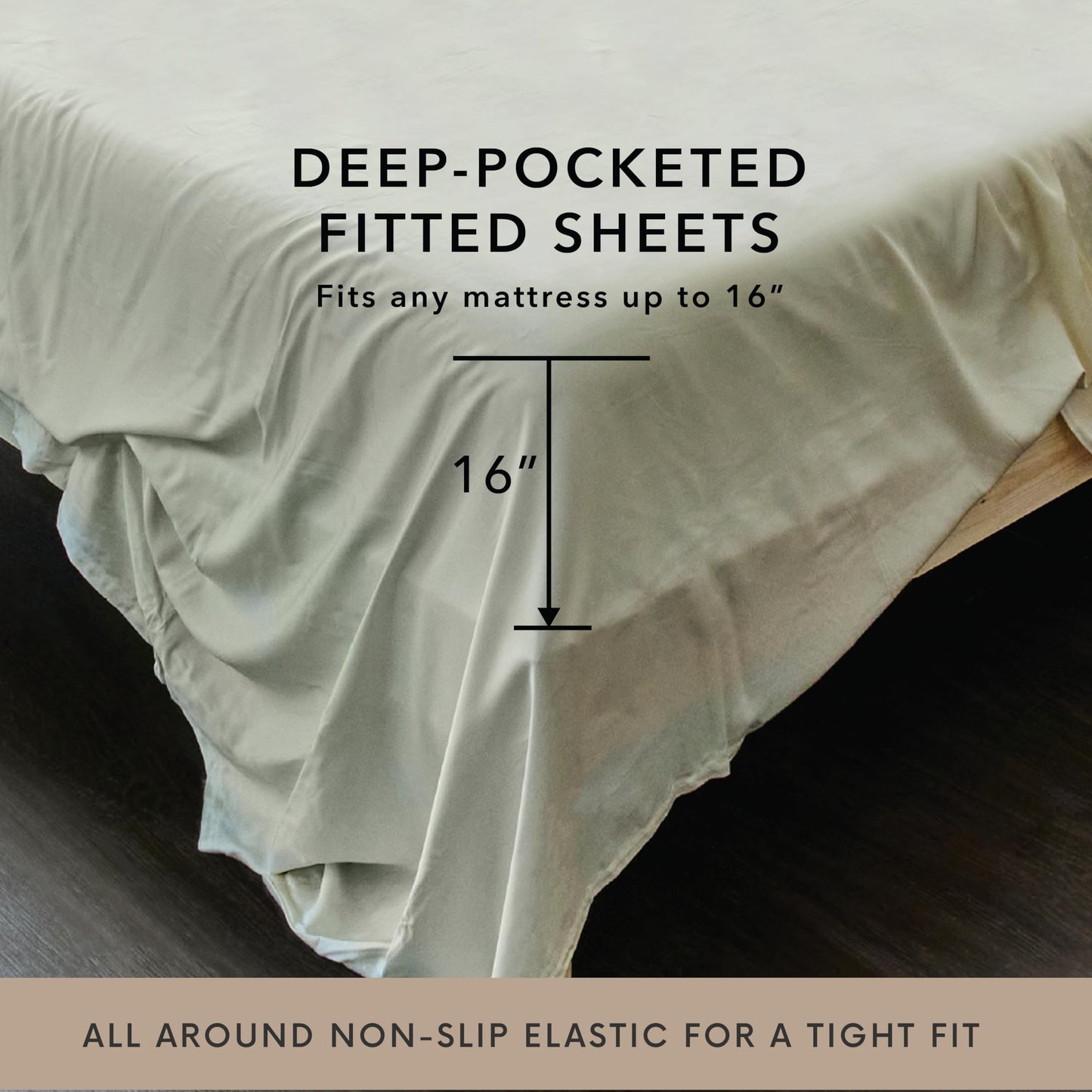 Bamboo Bay 6 Piece Queen Size Sheet Set, 100% Viscose Made from Bamboo, Breathable Ultra Soft Cooling Bed Sheets for Hot Sleepers, Beddings with Deep Pockets Fit 16" Mattress, Ivory