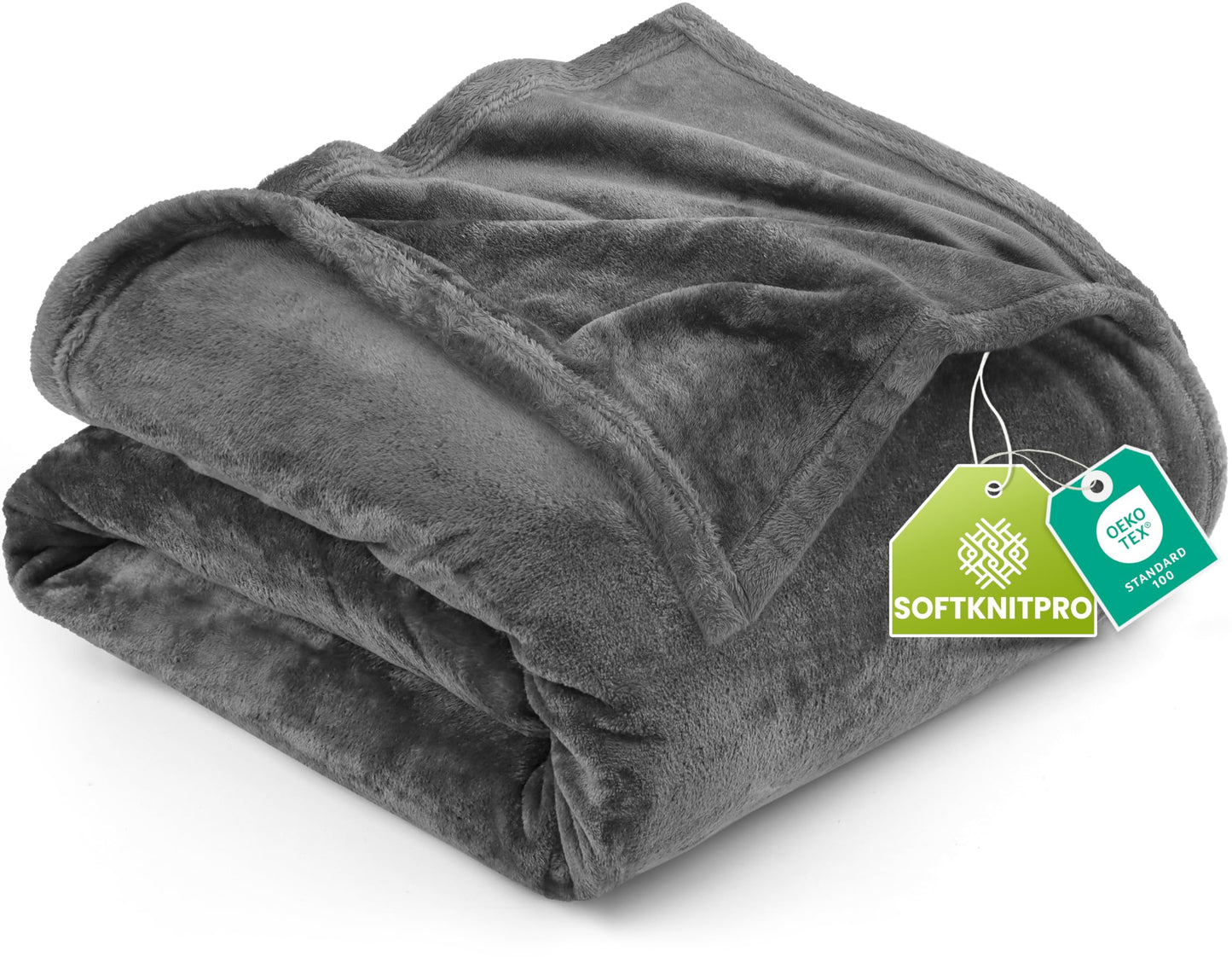 Utopia Bedding Fleece Blanket Queen Size Grey (90x90 Inches) Ultra Soft Warm Lightweight Microfiber Breathable Anti-Static Cozy Bed Blanket, All-Season Home Decor Gift for Women and Men