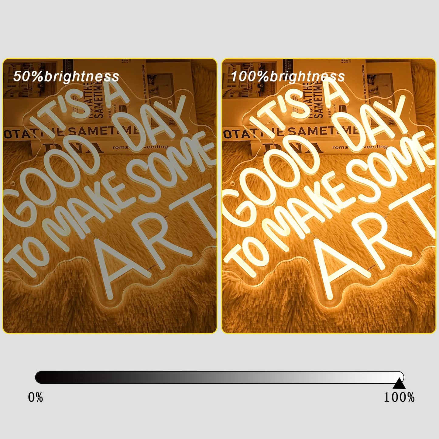 Gyaksjm It's A Good Day to Make Some Art Neon Sign for Wall Decor Aristic LED Light Paint Neon Light Sign Classroom Neon Sign Dimmable Warm White Art Letter Neon Light for Bedroom Classroom Home Gallery Studio