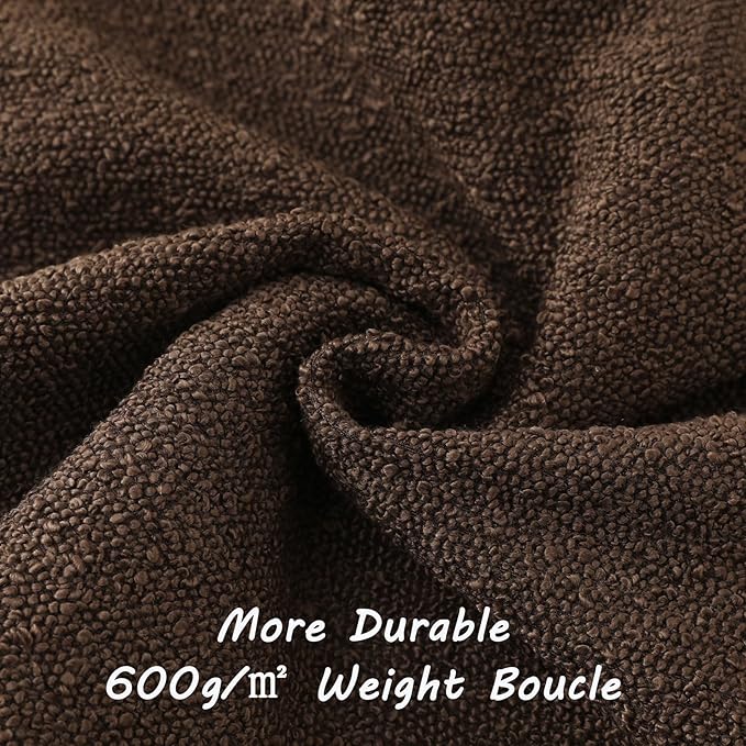 HAUSSY Set of 2 20x20 Decorative Throw Pillow Covers, Soft Cozy Textured Boucle Couch Cases, Home Decor for Couch Bed Living Room, Dark Coffee