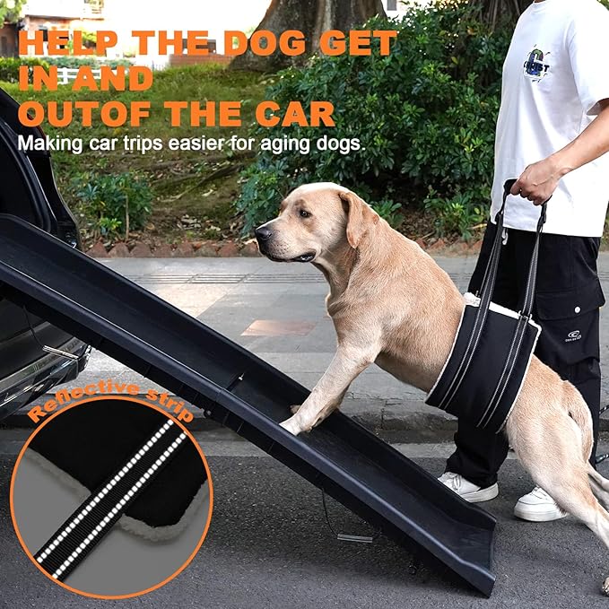 COODEO Adjustable Comfortable Dog Sling with Handle Hind Leg Support Soft Lift Support and Rehab Harness for Weak Rear Legs,Helps Senior, Injured, Disabled and After ACL Surgery Dogs Large (Black, XL)