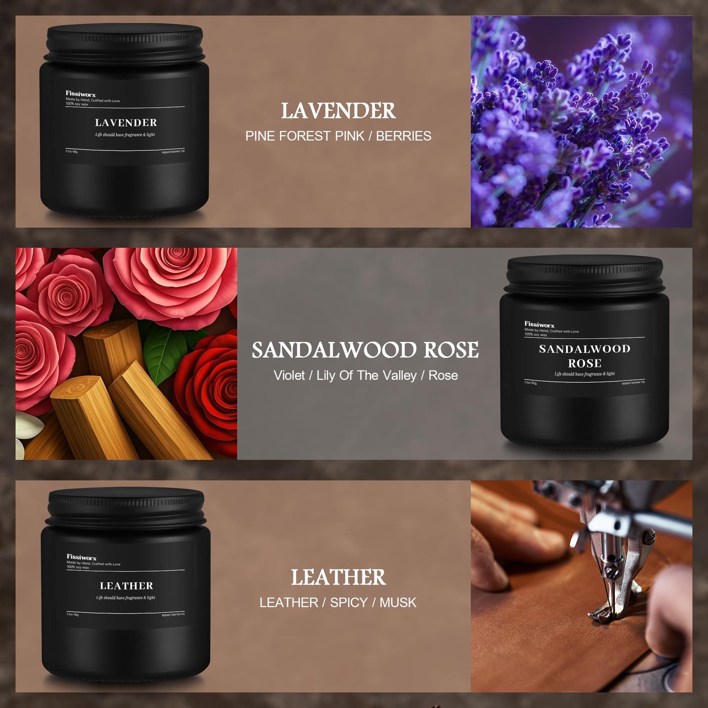 9 Pack Scented Candles Set Gifts for Men, Aromatherapy Candle Set with Scents （Lavender/Sandalwood Rose/Leather）- Gift for Dad, Boyfriend, Birthday, Father’s Day, Anniversary，Christmas Gifts