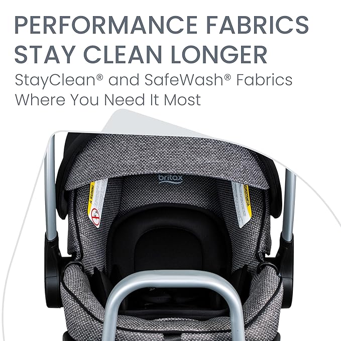 Britax Willow SC Infant Car Seat, Rear Facing Car Seat with Alpine Base, ClickTight Technology, RightSize System, Pindot Onyx