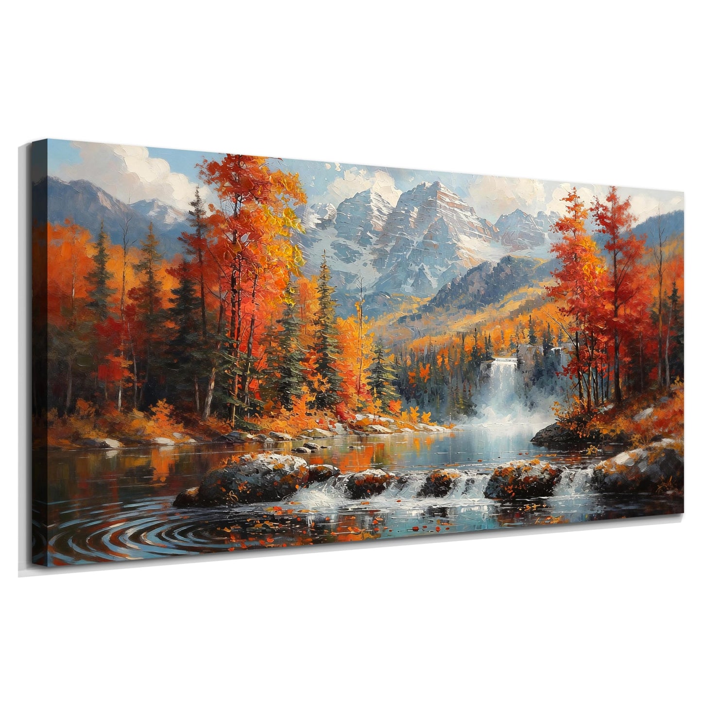 Acocifi Forest Waterfall Canvas Wall Art 40"x20"