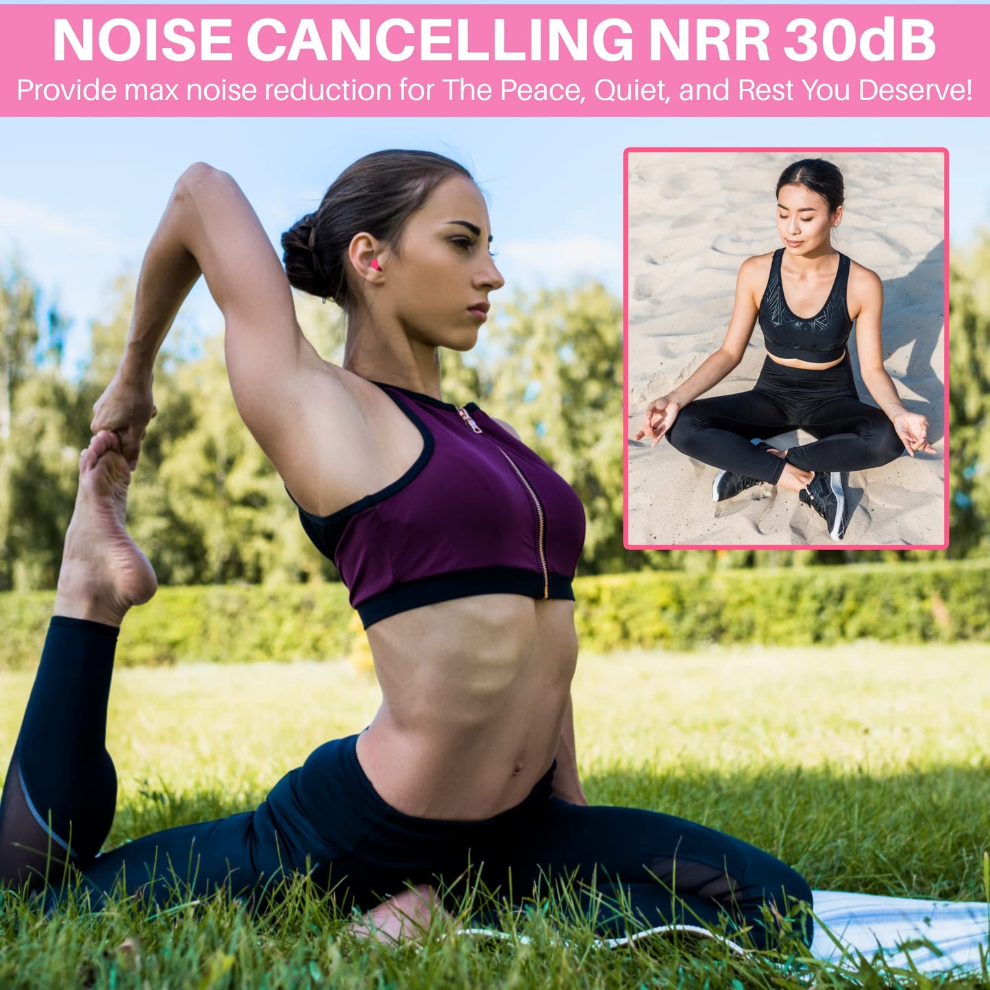 Quality Pink Foam Earplugs - 200 Pairs of Comfortable Ear Plugs for Sleeping, Snoring, & Work - Designed for Small Ear Canals; Women, Kids, or Children - Individually Wrapped & Disposable - NRR 30 dB